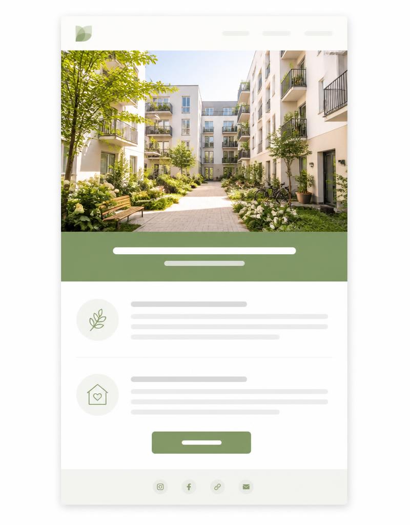 Exempel på nyhetsbrev för e-postutskick till bostadsrättsföreningar – gårdsmiljö